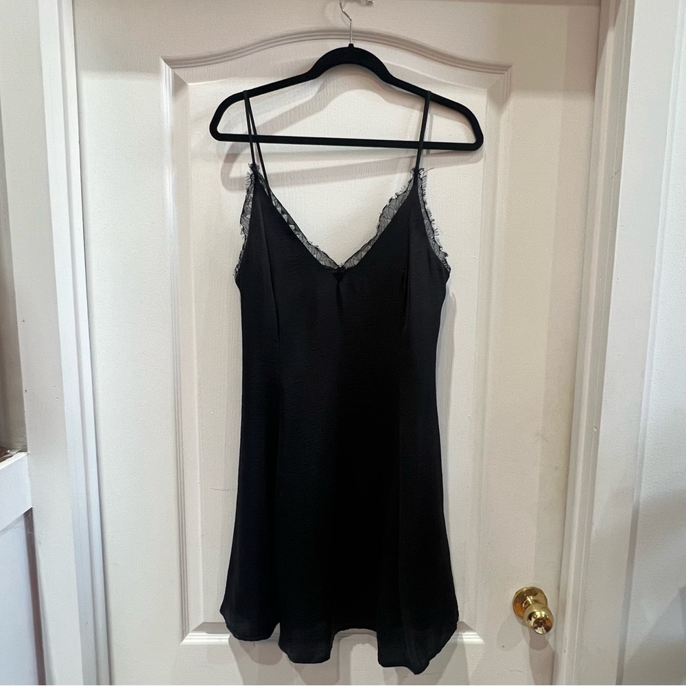Black cocktail dress with lace